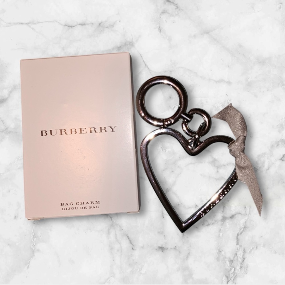 Burberry Gold Plated Heart Bag Charm NIB